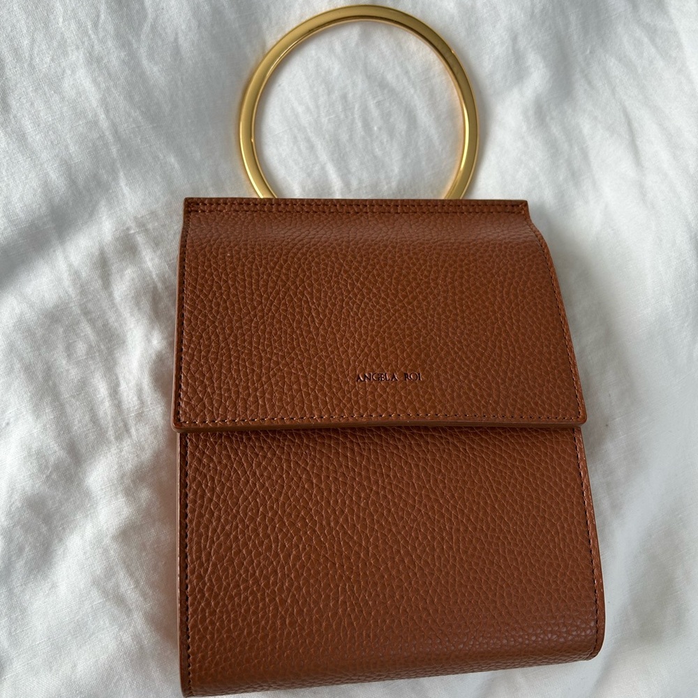 Angela Roi Ella Gold Ring Leather Mini Handbag